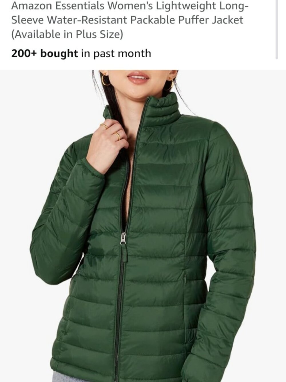 NEW WITH TAGS Manteau printemps/automne matelassรฉ MEDIUM vert forรชt